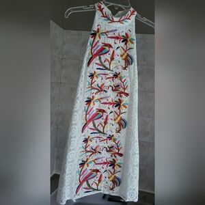 Embroidered Halter Neck Dress